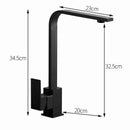 GobekUsa Black Square Kitchen Faucet: Chorme/Gold Hot Cold Mixer Tap 360° Rotation