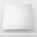 GobekUsa 16 Inch Stainless Steel Chrome Square Rainfall Shower Head for Bathroom