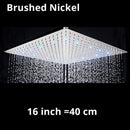 GobekUsa 16 Inch Stainless Steel Chrome Square Rainfall Shower Head for Bathroom
