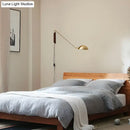GobekUsa Modern Swing Arm Bedside Wall Lamp with Metal Dome Shade