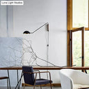 GobekUsa Modern Swing Arm Bedside Wall Lamp with Metal Dome Shade