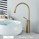 GobekUsa Gold Tall Basin Faucet, 360 Swivel Waterfall Mixer for Bathroom Washbasin