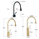 GobekUsa Gold Tall Basin Faucet, 360 Swivel Waterfall Mixer for Bathroom Washbasin