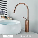 GobekUsa Gold Tall Basin Faucet, 360 Swivel Waterfall Mixer for Bathroom Washbasin