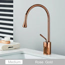 GobekUsa Gold Tall Basin Faucet, 360 Swivel Waterfall Mixer for Bathroom Washbasin