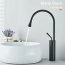 GobekUsa Gold Tall Basin Faucet, 360 Swivel Waterfall Mixer for Bathroom Washbasin