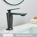 GobekUsa Black Tall Basin Brass Bathroom Sink Faucet Single Handle Deck Mounted
