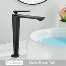 GobekUsa Black Tall Basin Brass Bathroom Sink Faucet Single Handle Deck Mounted