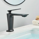 GobekUsa Black Tall Basin Brass Bathroom Sink Faucet Single Handle Deck Mounted