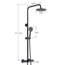 GobekUsa Black Shower Faucet Set with Thermostatic Control and 8" Rainfall Head