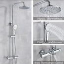 GobekUsa Black Shower Faucet Set with Thermostatic Control and 8" Rainfall Head