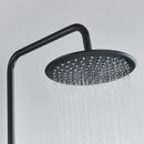 GobekUsa Black Thermostatic Shower Faucet Set Chrome Wall Mount Rainfall Mixer Tap