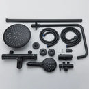GobekUsa Black Thermostatic Shower Faucet Set Chrome Wall Mount Rainfall Mixer Tap