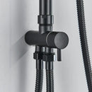 GobekUsa Black Thermostatic Shower Faucet Set Chrome Wall Mount Rainfall Mixer Tap