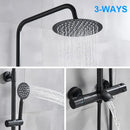 GobekUsa Black Shower Faucet Set with Thermostatic Control and 8" Rainfall Head