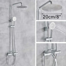 GobekUsa Black Shower Faucet Set with Thermostatic Control and 8" Rainfall Head