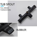 GobekUsa Black Shower Faucet Set with Thermostatic Control and 8" Rainfall Head
