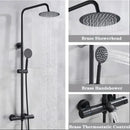 GobekUsa Black Shower Faucet Set with Thermostatic Control and 8" Rainfall Head