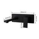 GobekUsa Black Wall Mounted Basin Faucet Solid Brass Hot Cold Mixer.
