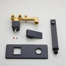GobekUsa Black Wall Mounted Basin Faucet Solid Brass Hot Cold Mixer.
