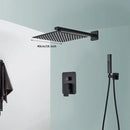 GobekUsa Black Wall Mounted Rainfall Shower System with Tub Spout