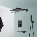 GobekUsa Black Wall Mounted Rainfall Shower System with Tub Spout