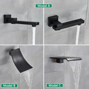 GobekUsa Black Wall Mounted Rainfall Shower System with Tub Spout