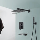 GobekUsa Black Wall Mounted Rainfall Shower System with Tub Spout
