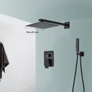 GobekUsa Black Wall Mounted Rainfall Shower System with Tub Spout