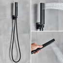 GobekUsa Black Wall Mounted Rainfall Shower System with Tub Spout