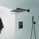 GobekUsa Black Wall Mounted Rainfall Shower System with Tub Spout