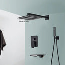 GobekUsa Black Wall Mounted Rainfall Shower System with Tub Spout