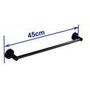 Modern matte black wall mounted towel bar with wood accents bathroom by Decorbites