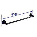Modern matte black wall mounted towel bar with wood accents bathroom by Decorbites