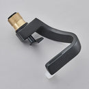 GobekUsa Black Waterfall Bathroom Basin Faucet Cold Hot Mixer Deck-mounted Simple Design