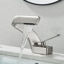 GobekUsa Black Waterfall Bathroom Basin Faucet Cold Hot Mixer Deck-mounted Simple Design