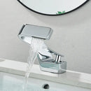 GobekUsa Black Waterfall Bathroom Basin Faucet Cold Hot Mixer Deck-mounted Simple Design