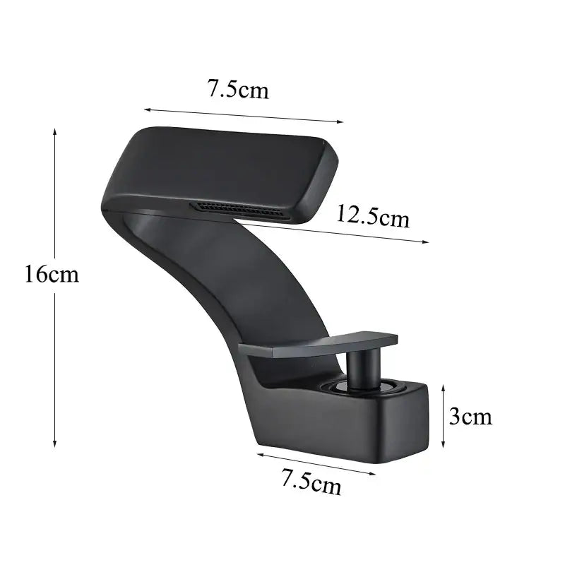 GobekUsa Black Waterfall Bathroom Basin Faucet Cold Hot Mixer Deck-mounted Simple Design, photo 6 of 12
