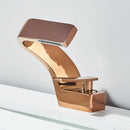 GobekUsa Black Waterfall Bathroom Basin Faucet Cold Hot Mixer Deck-mounted Simple Design