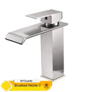 GobekUsa Black Waterfall Basin Faucet Mixer Tap for Vessel Sinks - Single Hole