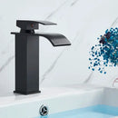 GobekUsa Black Waterfall Basin Faucet Mixer Tap for Vessel Sinks - Single Hole