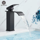 GobekUsa Black Waterfall Basin Faucet Mixer Tap for Vessel Sinks - Single Hole
