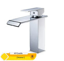 GobekUsa Black Waterfall Basin Faucet Mixer Tap for Vessel Sinks - Single Hole