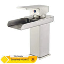 GobekUsa Black Waterfall Basin Faucet Mixer Tap for Vessel Sinks - Single Hole