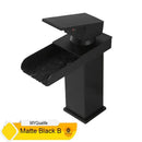 GobekUsa Black Waterfall Basin Faucet Mixer Tap for Vessel Sinks - Single Hole