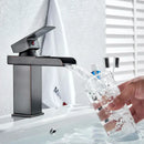 GobekUsa Black Waterfall Basin Faucet Mixer Tap for Vessel Sinks - Single Hole