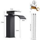 GobekUsa Black Waterfall Basin Faucet Mixer Tap for Vessel Sinks - Single Hole
