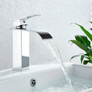 GobekUsa Black Waterfall Basin Faucet Mixer Tap for Vessel Sinks - Single Hole