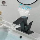 GobekUsa Brass Waterfall Bathroom Faucet Basin Taps with Temperature Display