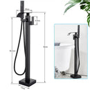 GobekUsa Matte Black Waterfall Bathtub Shower Faucet, Floor Standing Hot Cold Mixer Tap